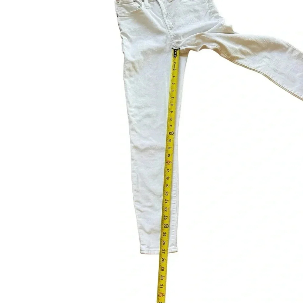 J Crew White Jeans 9” High-rise Toothpick Skinny Denim Pants - Picture 7 of 15